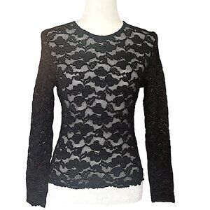 EXPRESS Tricot Lace Top, Size L